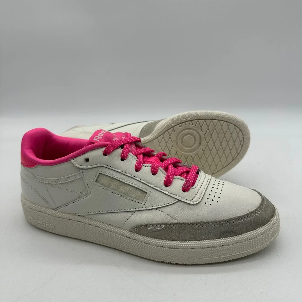 Reebok H05864 Womens Size 8.5 Club C 85 White Pink Grey Suede‎ Casual Shoes